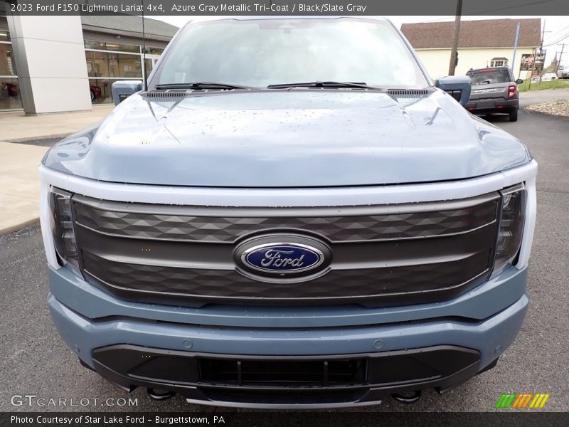 Azure Gray Metallic Tri-Coat / Black/Slate Gray 2023 Ford F150 Lightning Lariat 4x4