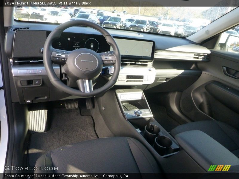 Atlas White / Black 2024 Hyundai Kona SEL AWD