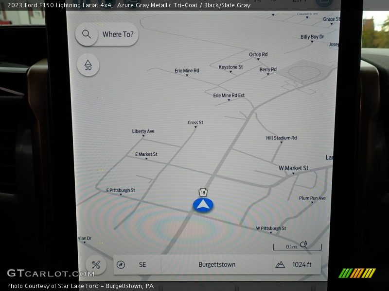 Navigation of 2023 F150 Lightning Lariat 4x4