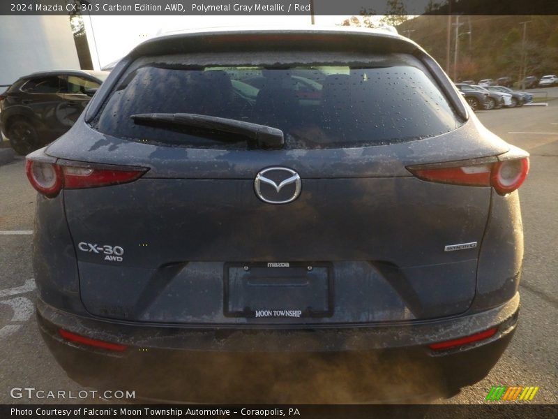 Polymetal Gray Metallic / Red 2024 Mazda CX-30 S Carbon Edition AWD