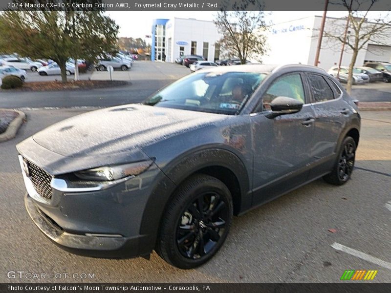 Polymetal Gray Metallic / Red 2024 Mazda CX-30 S Carbon Edition AWD