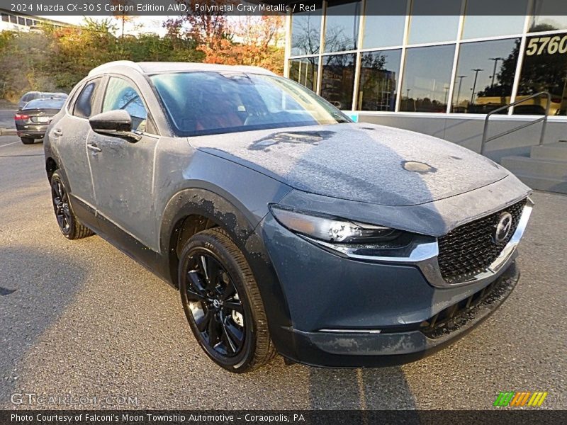 Polymetal Gray Metallic / Red 2024 Mazda CX-30 S Carbon Edition AWD