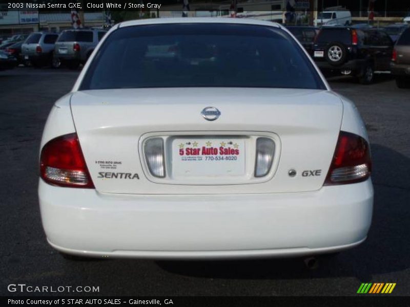 Cloud White / Stone Gray 2003 Nissan Sentra GXE