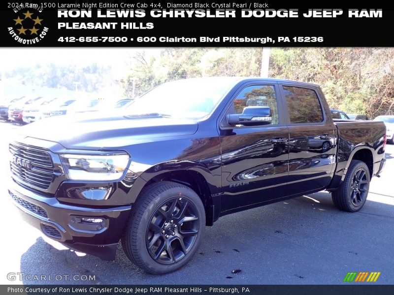 Diamond Black Crystal Pearl / Black 2024 Ram 1500 Laramie Night Edition Crew Cab 4x4