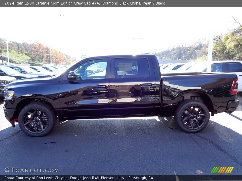 Diamond Black Crystal Pearl / Black 2024 Ram 1500 Laramie Night Edition Crew Cab 4x4