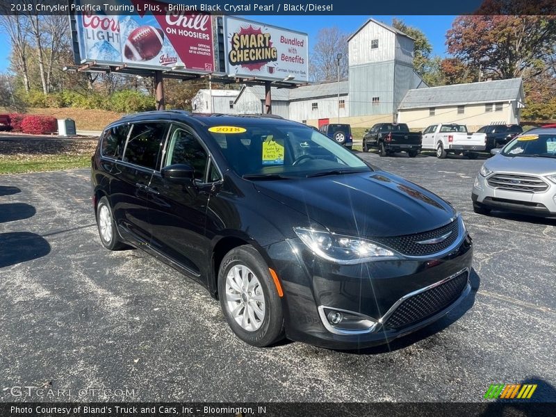 Brilliant Black Crystal Pearl / Black/Diesel 2018 Chrysler Pacifica Touring L Plus