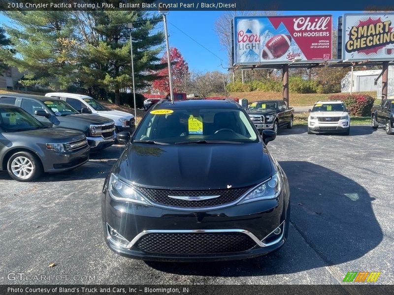 Brilliant Black Crystal Pearl / Black/Diesel 2018 Chrysler Pacifica Touring L Plus