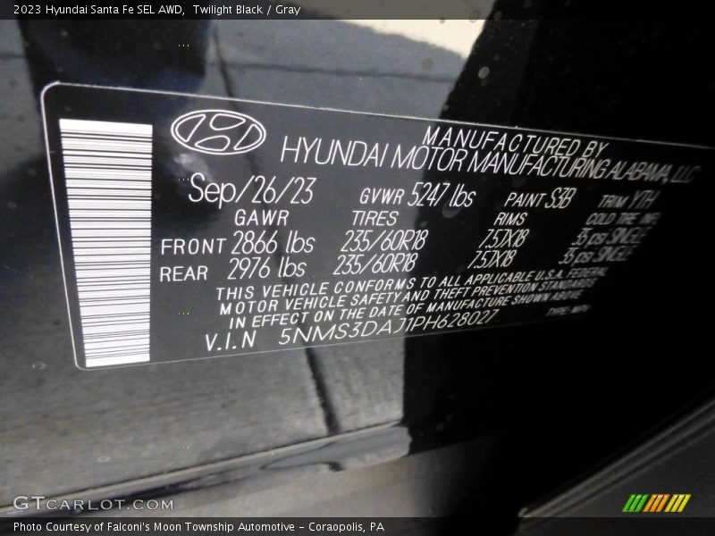 Twilight Black / Gray 2023 Hyundai Santa Fe SEL AWD