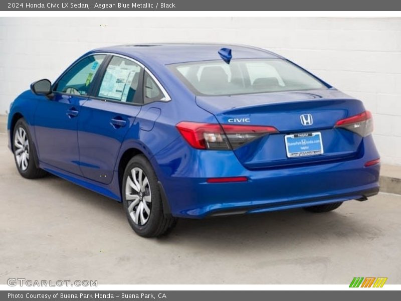 Aegean Blue Metallic / Black 2024 Honda Civic LX Sedan