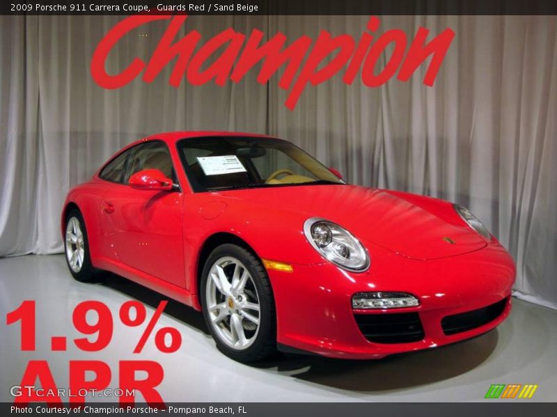 Guards Red / Sand Beige 2009 Porsche 911 Carrera Coupe