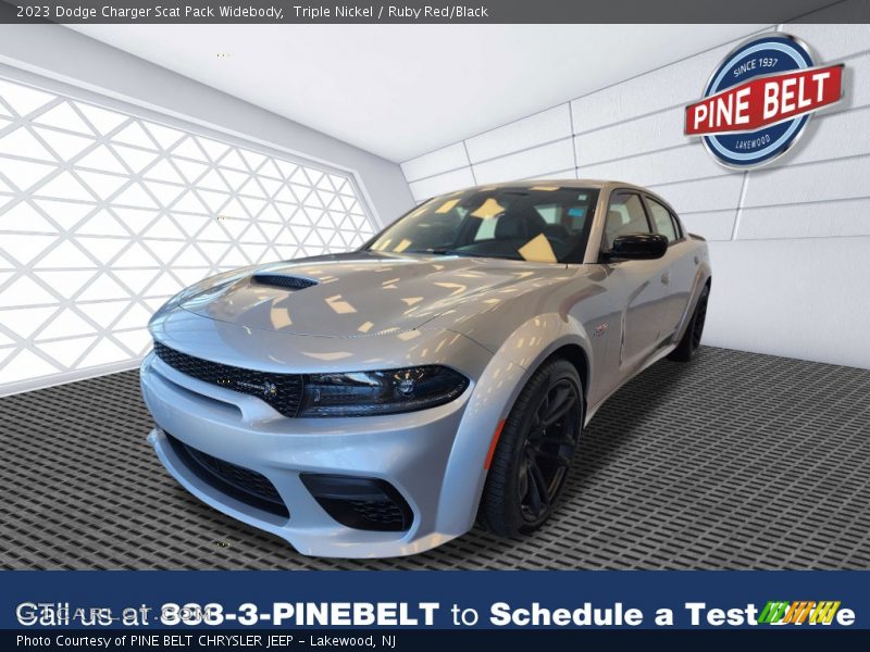 Triple Nickel / Ruby Red/Black 2023 Dodge Charger Scat Pack Widebody