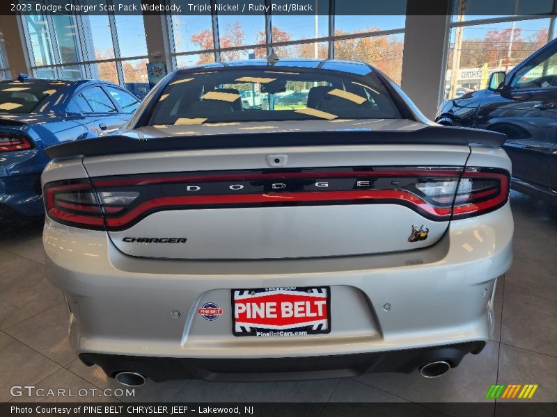 Triple Nickel / Ruby Red/Black 2023 Dodge Charger Scat Pack Widebody
