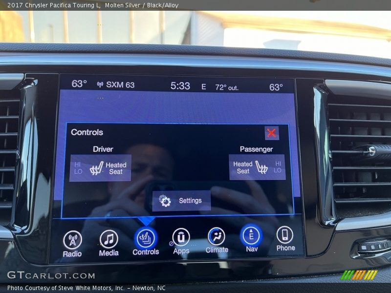 Molten Silver / Black/Alloy 2017 Chrysler Pacifica Touring L