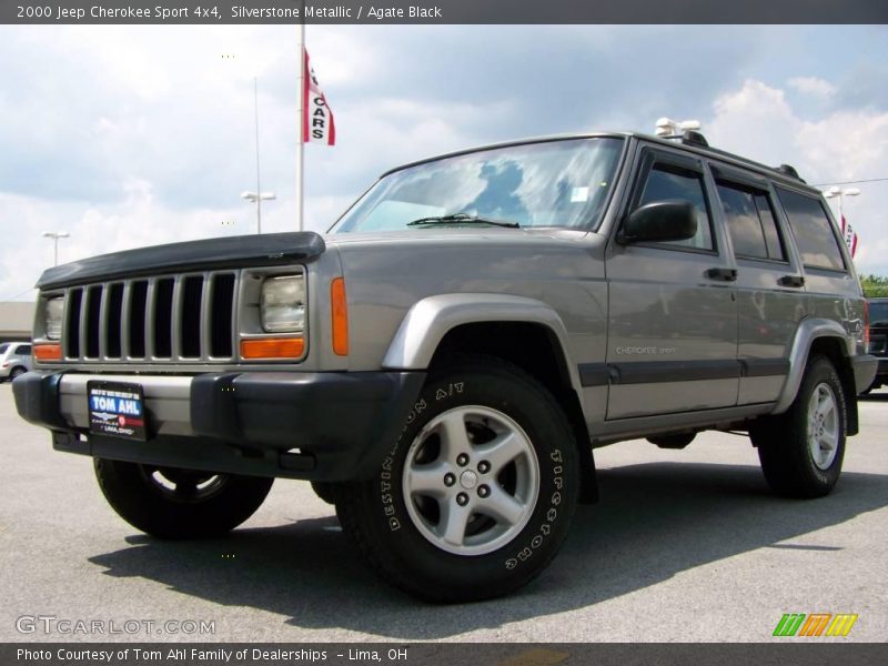 Silverstone Metallic / Agate Black 2000 Jeep Cherokee Sport 4x4