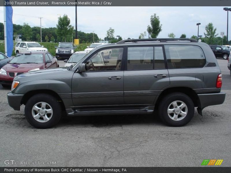 Riverock Green Metallic Mica / Gray 2000 Toyota Land Cruiser