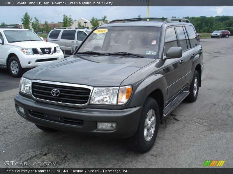 Riverock Green Metallic Mica / Gray 2000 Toyota Land Cruiser