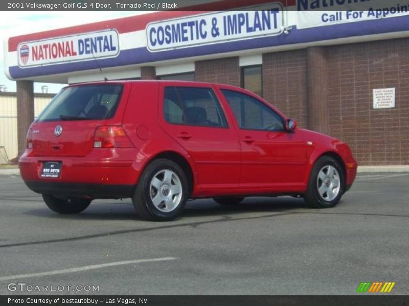 Tornado Red / Black 2001 Volkswagen Golf GLS 4 Door