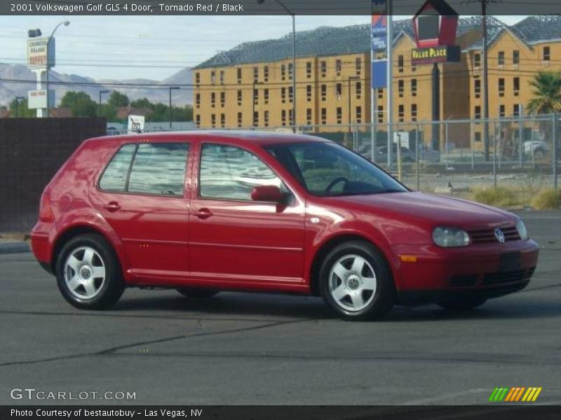 Tornado Red / Black 2001 Volkswagen Golf GLS 4 Door