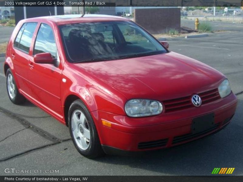 Tornado Red / Black 2001 Volkswagen Golf GLS 4 Door