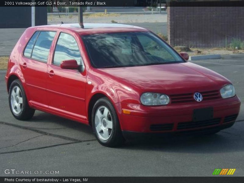 Tornado Red / Black 2001 Volkswagen Golf GLS 4 Door