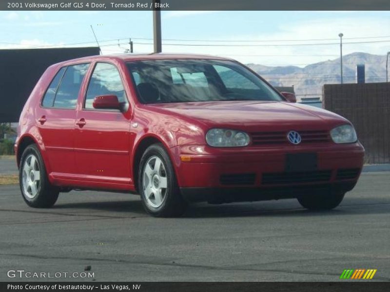 Tornado Red / Black 2001 Volkswagen Golf GLS 4 Door