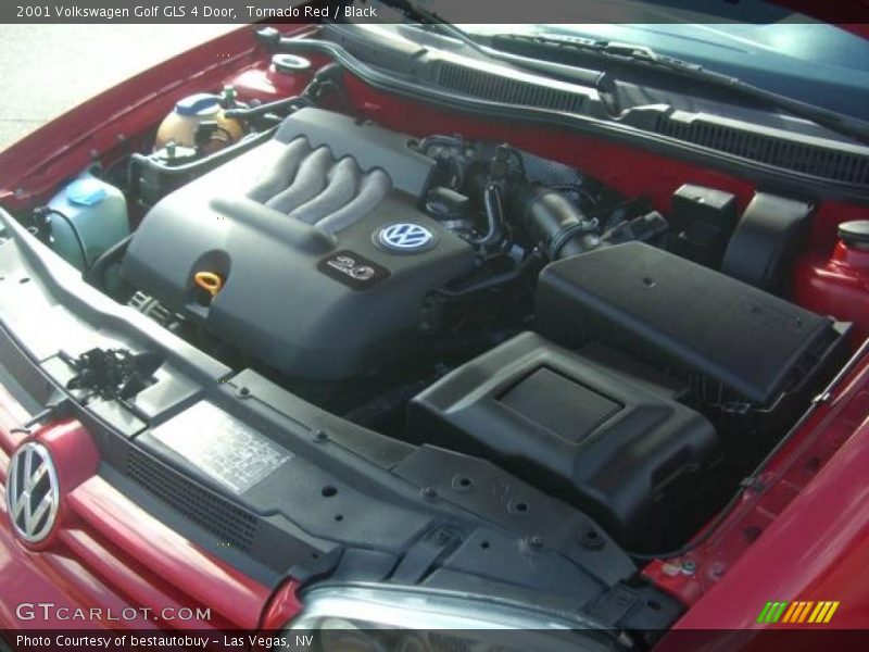 Tornado Red / Black 2001 Volkswagen Golf GLS 4 Door