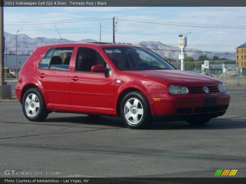 Tornado Red / Black 2001 Volkswagen Golf GLS 4 Door