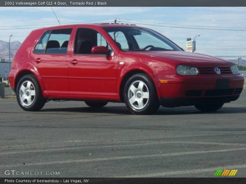 Tornado Red / Black 2001 Volkswagen Golf GLS 4 Door