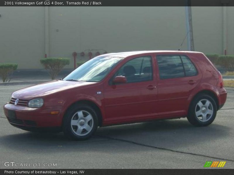 Tornado Red / Black 2001 Volkswagen Golf GLS 4 Door