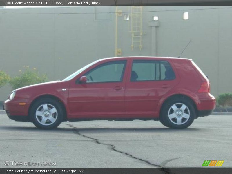 Tornado Red / Black 2001 Volkswagen Golf GLS 4 Door