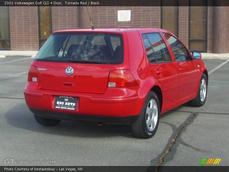 Tornado Red / Black 2001 Volkswagen Golf GLS 4 Door