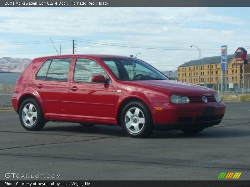 Tornado Red / Black 2001 Volkswagen Golf GLS 4 Door
