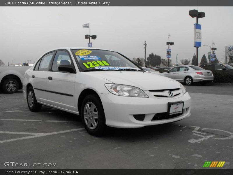 Taffeta White / Gray 2004 Honda Civic Value Package Sedan