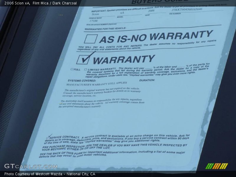 Flint Mica / Dark Charcoal 2006 Scion xA
