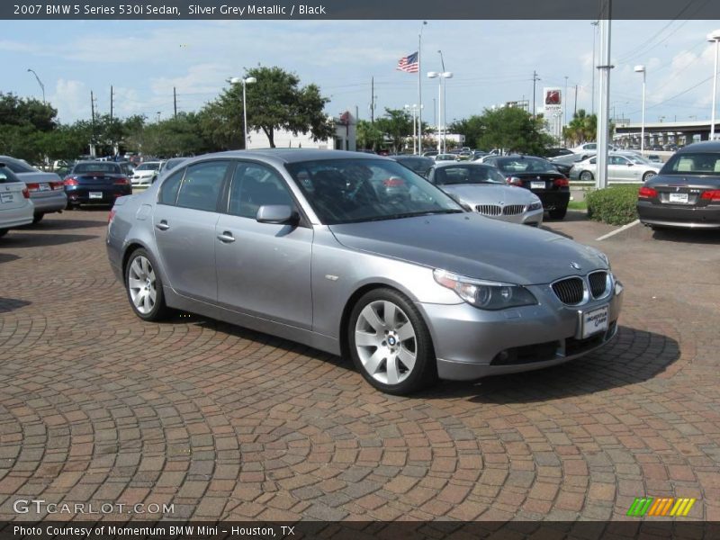 Silver Grey Metallic / Black 2007 BMW 5 Series 530i Sedan