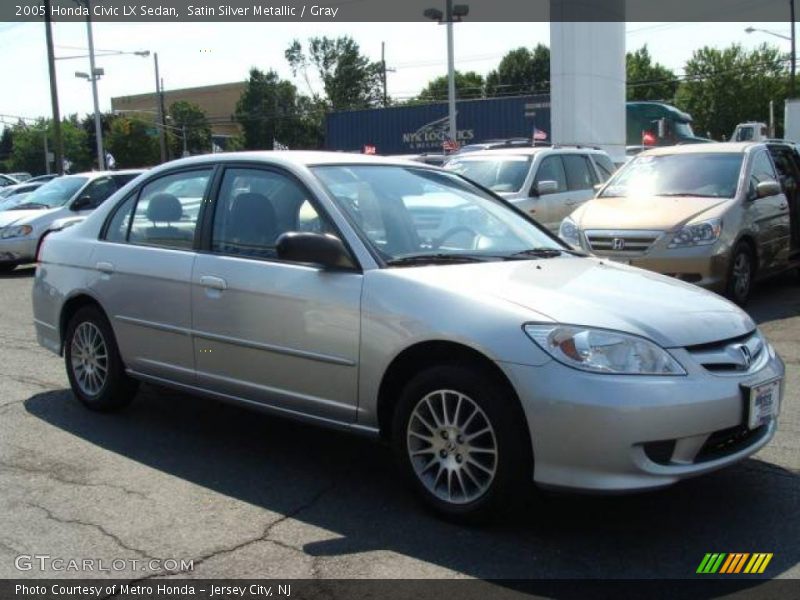 Satin Silver Metallic / Gray 2005 Honda Civic LX Sedan