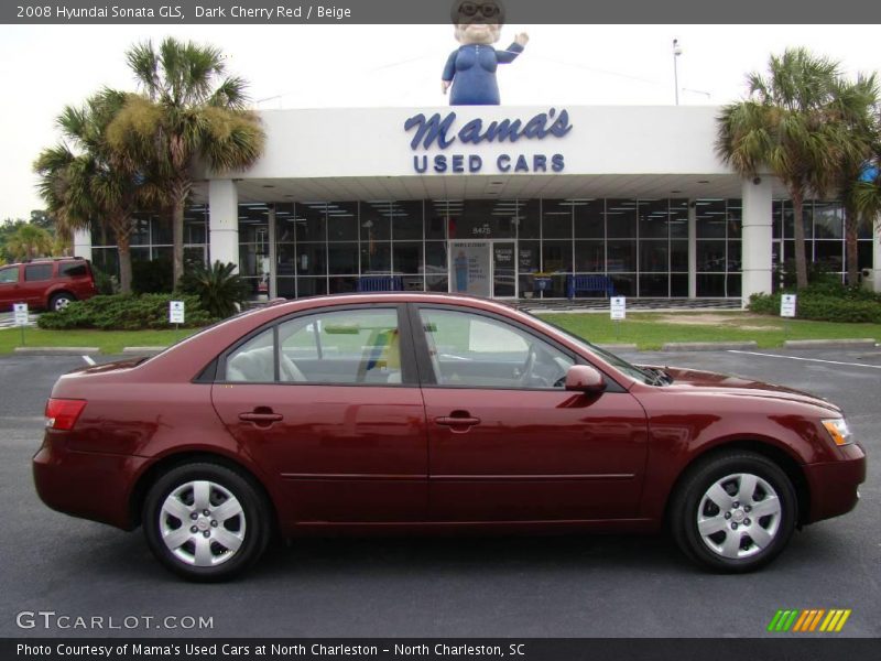 Dark Cherry Red / Beige 2008 Hyundai Sonata GLS