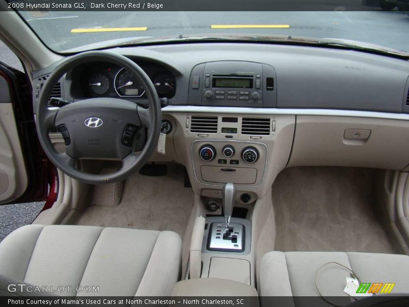 Dark Cherry Red / Beige 2008 Hyundai Sonata GLS