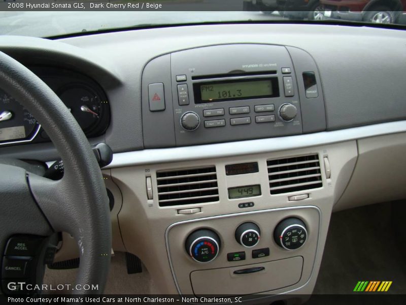 Dark Cherry Red / Beige 2008 Hyundai Sonata GLS