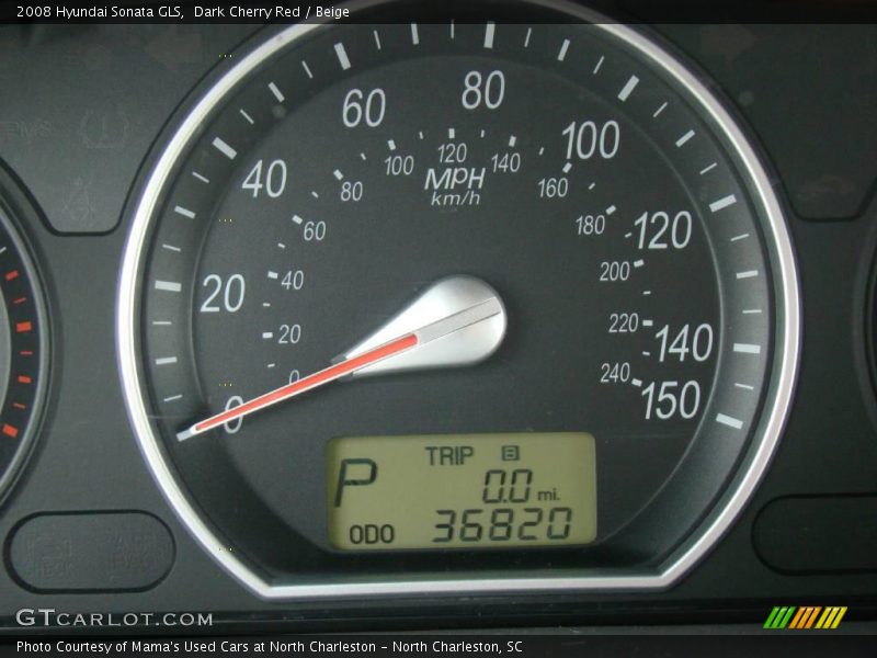 Dark Cherry Red / Beige 2008 Hyundai Sonata GLS