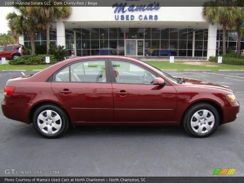 Dark Cherry Red / Beige 2008 Hyundai Sonata GLS