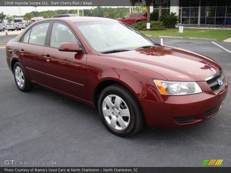 Dark Cherry Red / Beige 2008 Hyundai Sonata GLS
