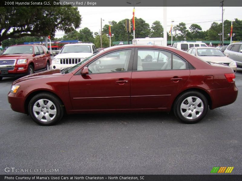 Dark Cherry Red / Beige 2008 Hyundai Sonata GLS