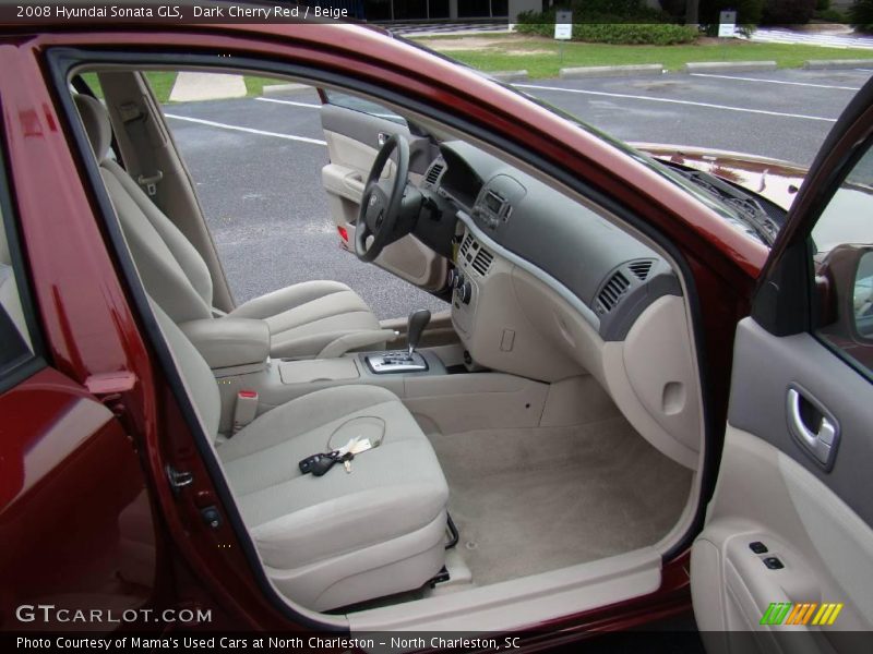 Dark Cherry Red / Beige 2008 Hyundai Sonata GLS