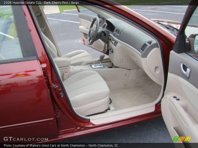Dark Cherry Red / Beige 2008 Hyundai Sonata GLS