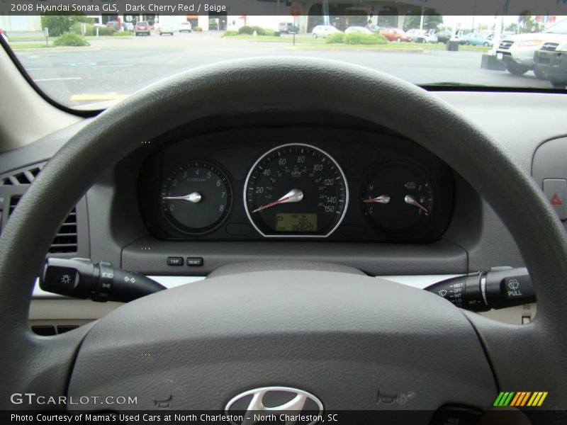 Dark Cherry Red / Beige 2008 Hyundai Sonata GLS