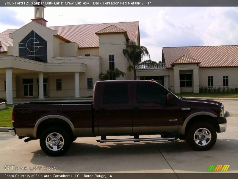 Dark Toreador Red Metallic / Tan 2006 Ford F250 Super Duty Lariat Crew Cab 4x4