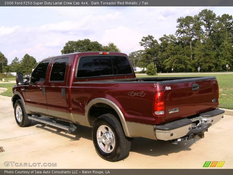 Dark Toreador Red Metallic / Tan 2006 Ford F250 Super Duty Lariat Crew Cab 4x4