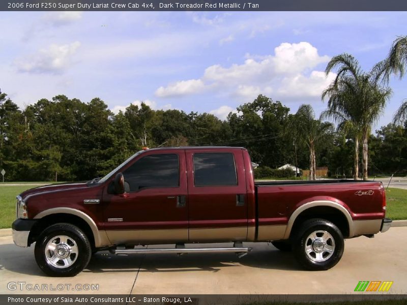 Dark Toreador Red Metallic / Tan 2006 Ford F250 Super Duty Lariat Crew Cab 4x4