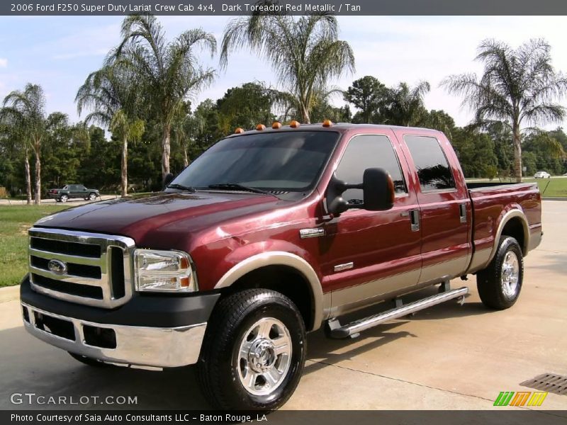 Dark Toreador Red Metallic / Tan 2006 Ford F250 Super Duty Lariat Crew Cab 4x4